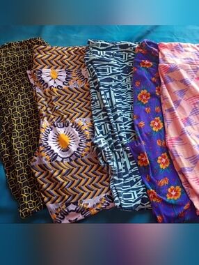 LuLaRoe Floral Abstract Leggings Lot Of 5